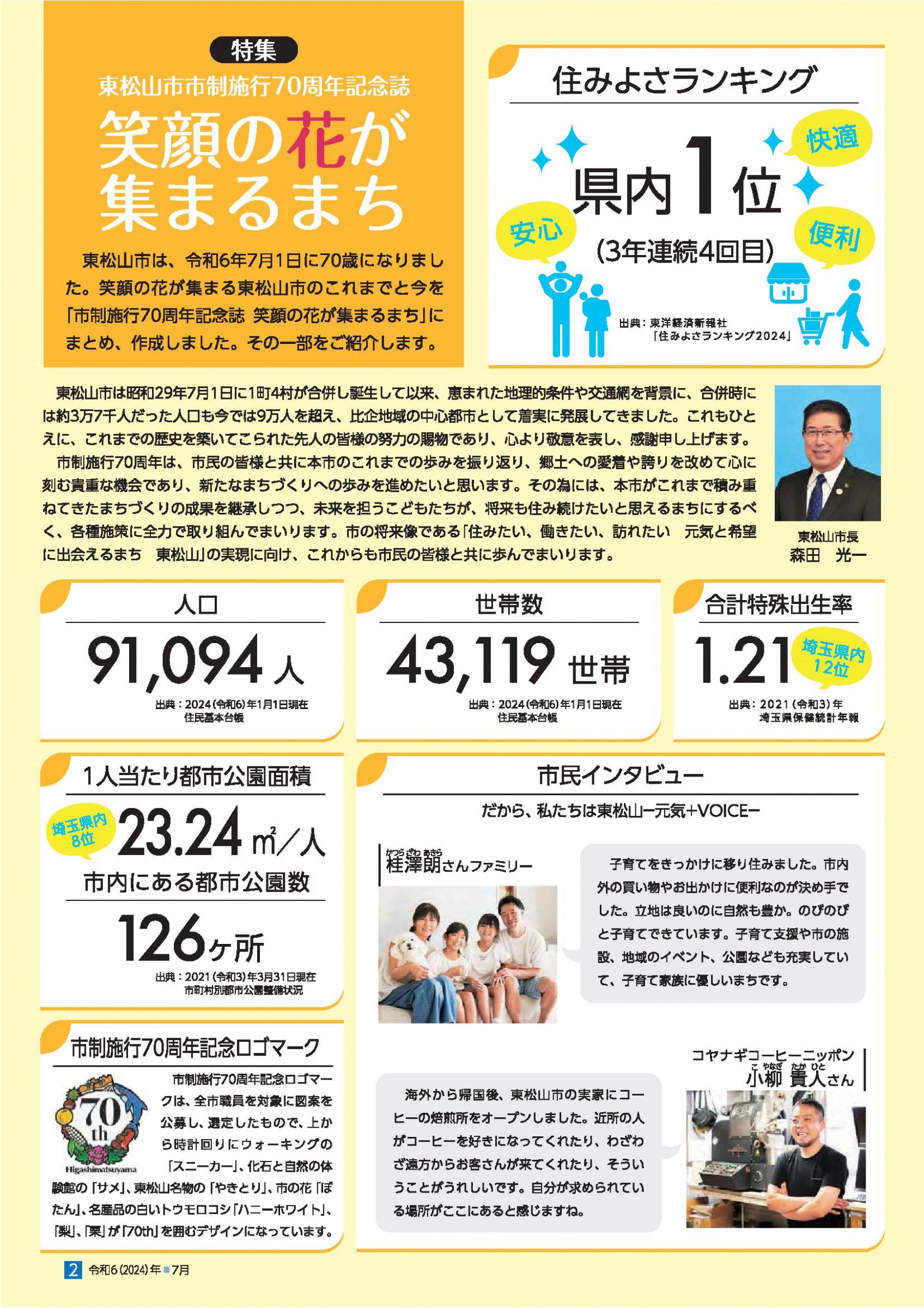 ウェブブック - 令和6年(2024)年広報ひがしまつやま７月号 2ページ目
