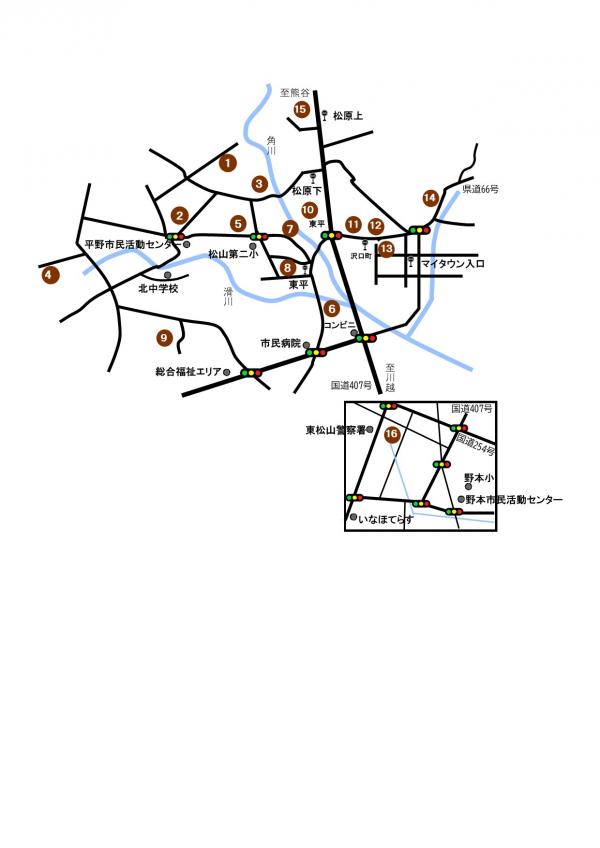 東平梨組合　梨直売所マップ