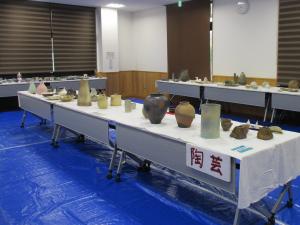 文化祭陶芸作品の展示