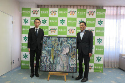 表敬訪問：青木氏の画像です。