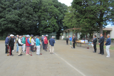 大岡地区シニアクラブ連合会グラウンドゴルフ大会の画像です。
