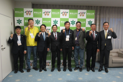  表敬訪問：原州市議会議員団の画像です。