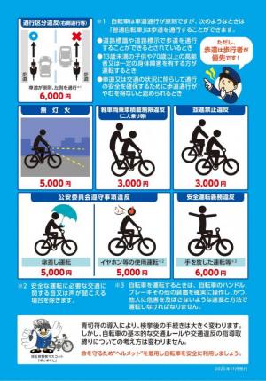 2026年4月1日から自転車の違反に青切符が導入 裏
