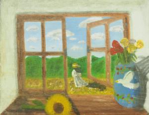 花畑を眺める人　利根川翔大さん