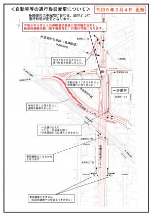 自動車等の通行形態変更について