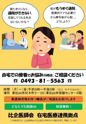 比企医師会在宅医療連携拠点のチラシ