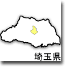 埼玉県の地図。東松山市の位置を黄色く囲っている