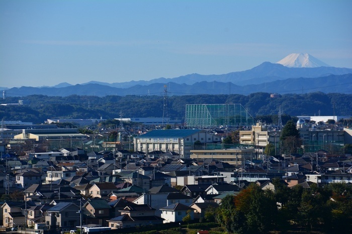 市民病院から東松山市街を望む