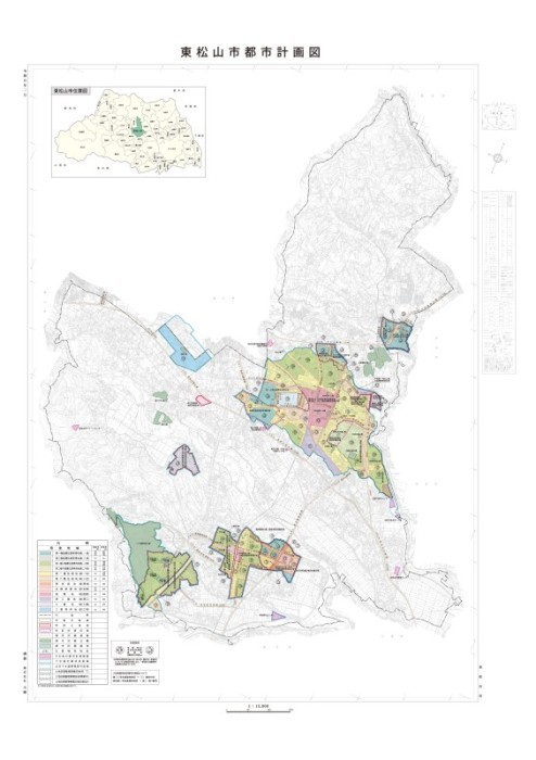 東松山市都市計画図(令和5年2月現在)