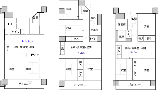 市営向台住宅1号棟2の間取り