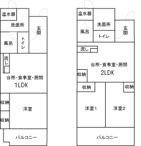 市営向台住宅2号棟の間取り