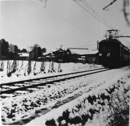 1955年の東武東上線雪景色の写真