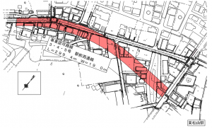駅前西通線事業認可区間案内図